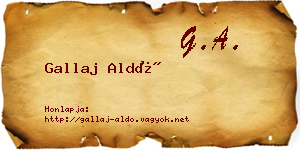 Gallaj Aldó névjegykártya